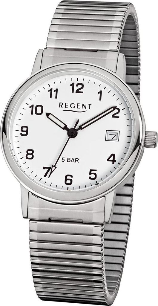 Regent Herren Armbanduhr F-705 Edelstahl Zugband