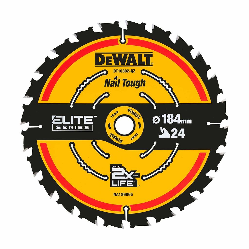 DeWalt ELITE Kreissägeblätter 184/16 mm 24WZ, Produktbild 