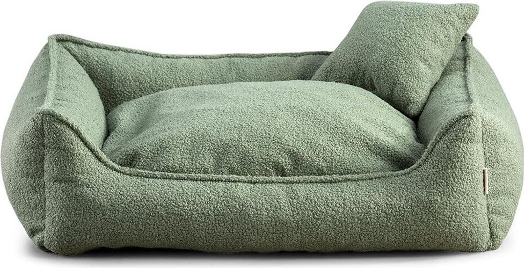Hundebett Mittelgroße Hunde Bear - Hundekissen Waschbar - Inklusive kleines Kissen - Farb- und Größenwahl (M - 80x70, Grün)