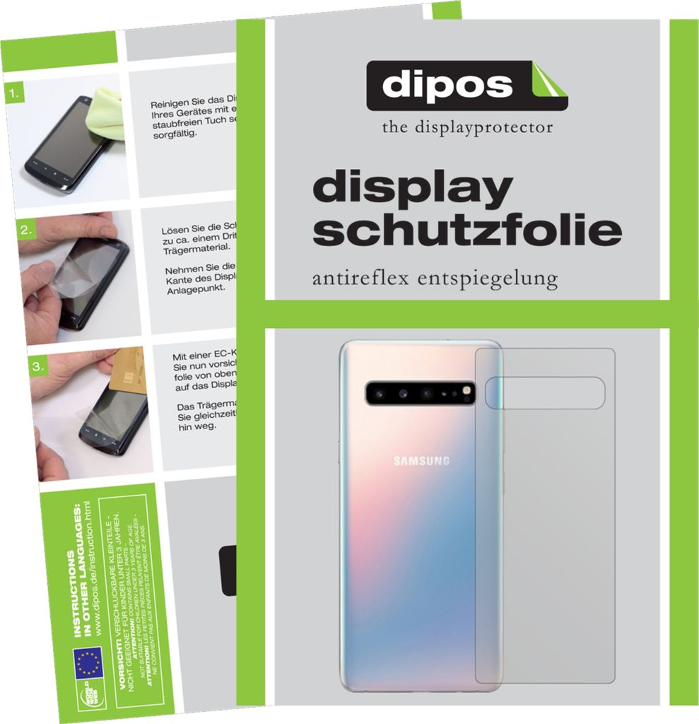 1x Schutzfolie für Samsung Galaxy S10 5G Rückseite matt Displayschutzfolie Folie Display Schutz dipos