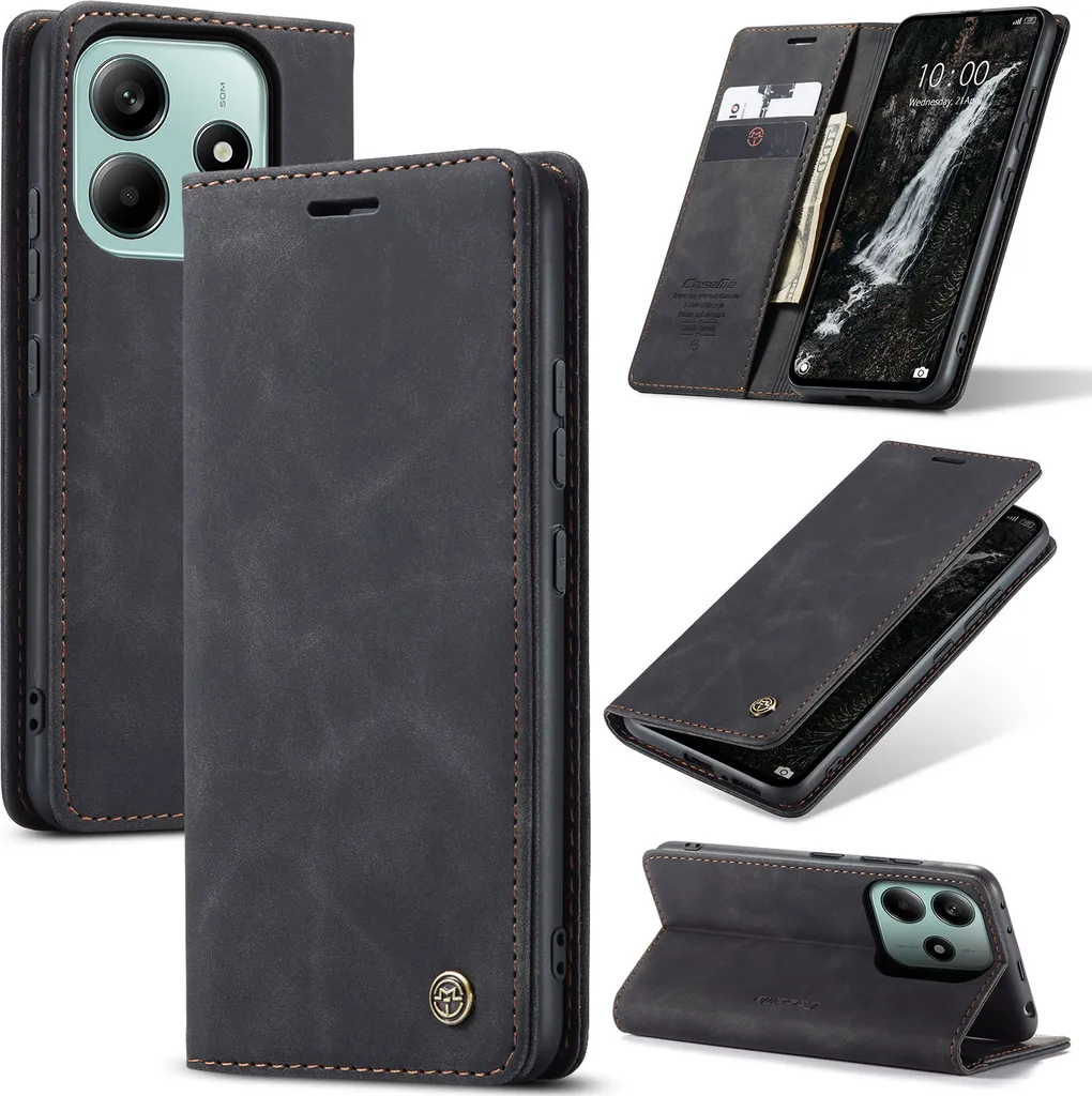 Custodia Protettiva Redmi Note 14 5G Pelle Rinforzata - Stand & Wallet