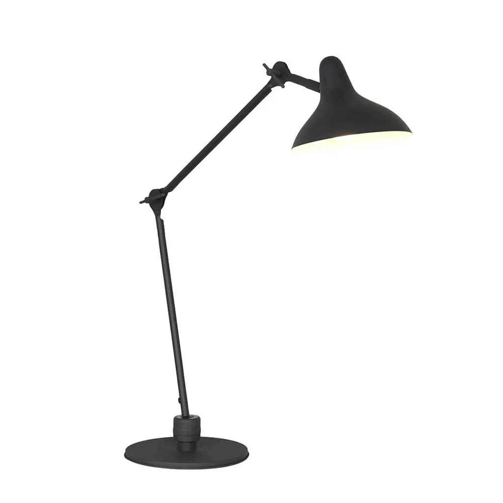 Lampe à poser industrielle noire en métal Kasket Ø 30cm E27 Anne