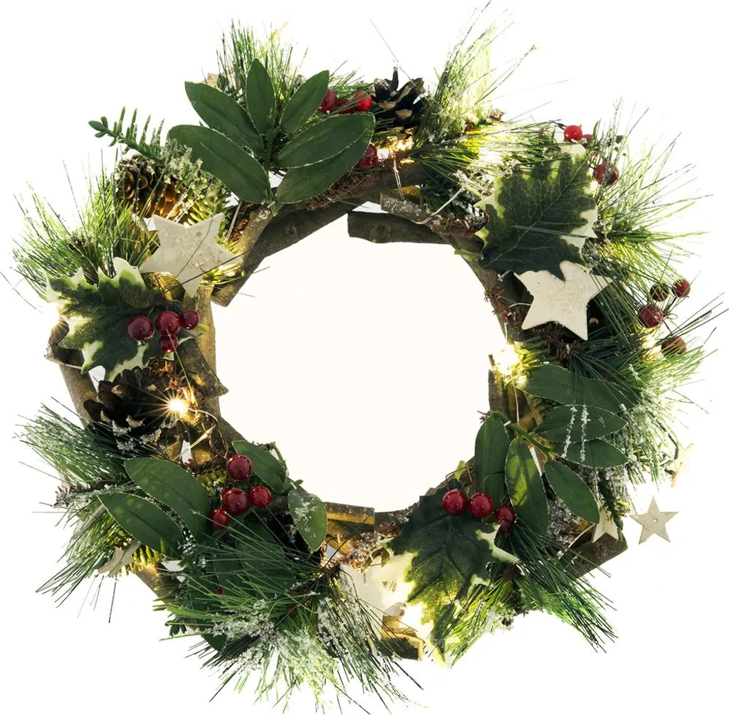 Couronne LED Retlux RXL 357 blanc chaud 20 lumières pour Noël intérieur