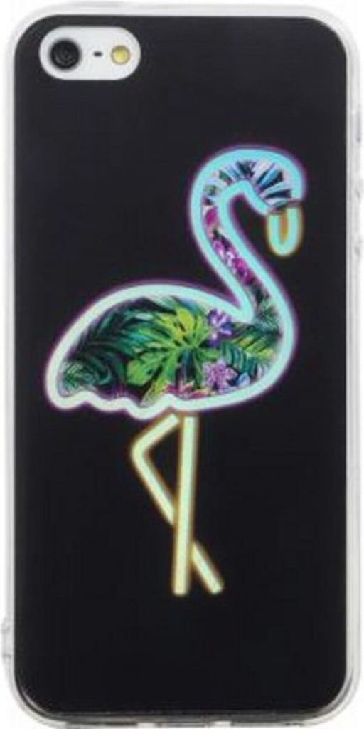 BigBen Connected, Holografische Flamingo-Hartschale für Apple iPhone 5/5S/SE, Schwarz