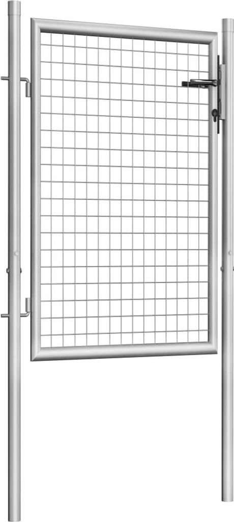 vidaXL Gartentor verzinkter Stahl 100 x 100 cm Silber