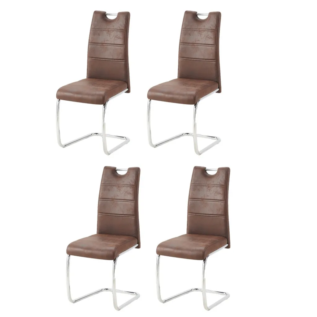 Lot de 4 Chaises de Salle à Manger REGIS Casa Dolce Marron 42x42x95 cm