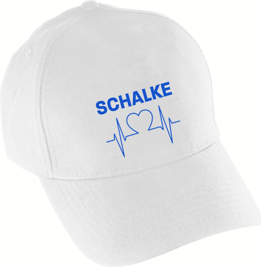 multifanshop Baseballcap - Schalke - Herzschlag, weiß, Größe one size
