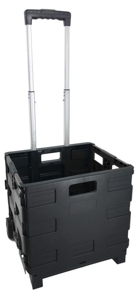 TrendLine Transport Trolley faltbar mit Zugstange 42,5 x 40,5 cm schwarz