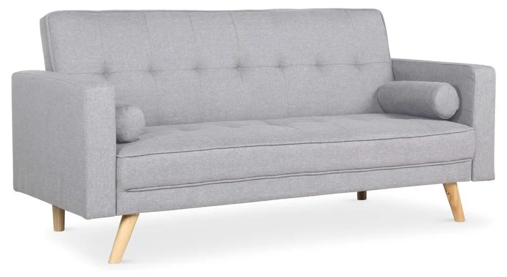 Menzzo Slow Canapé Convertible Clic-clac Scandinave en Tissu Gris Clair