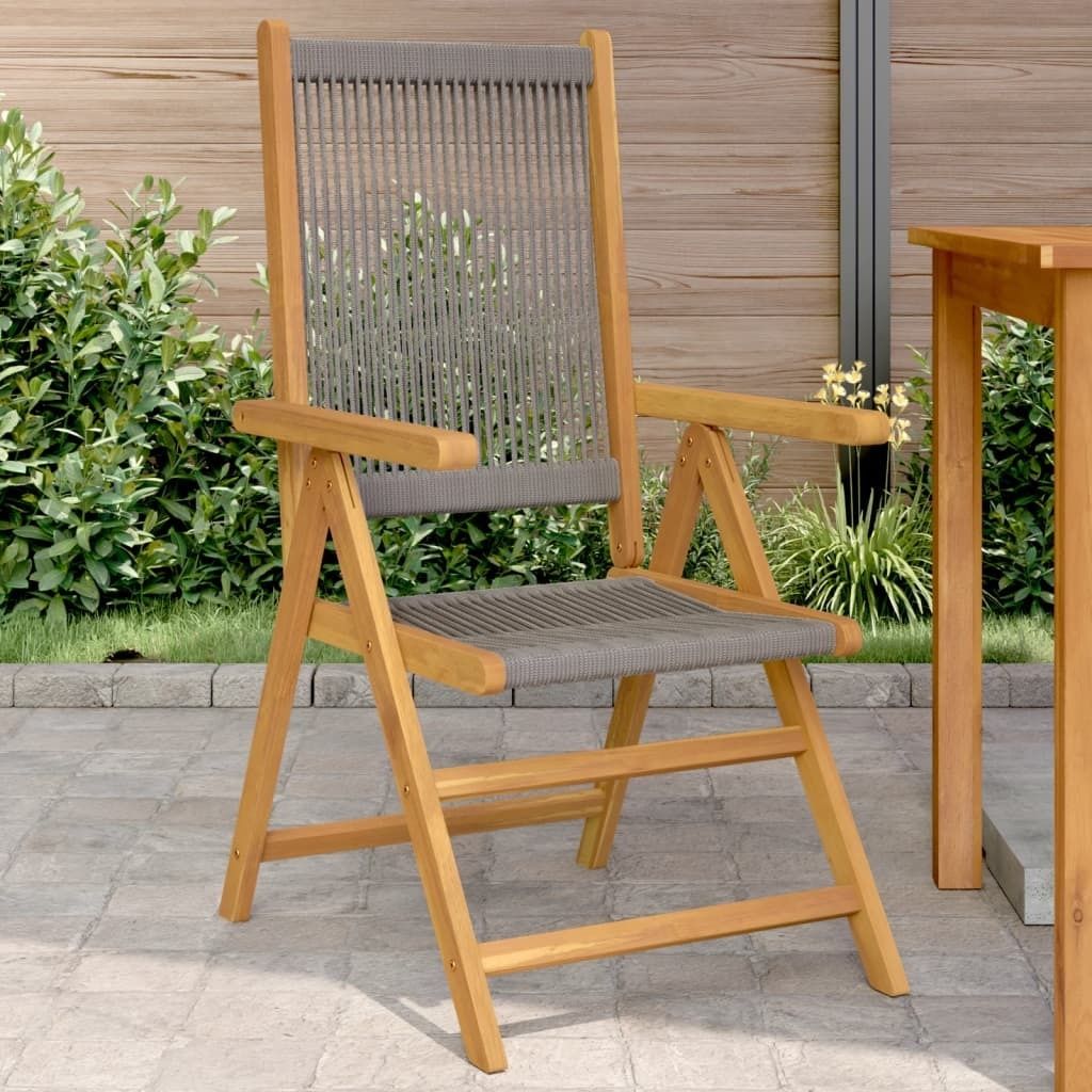 "im Angebot" Gartenstühle 2 Stk. - bis 150 kg - Grau Massivholz Akazie und Polypropylen - Stapelsessel CC16882
