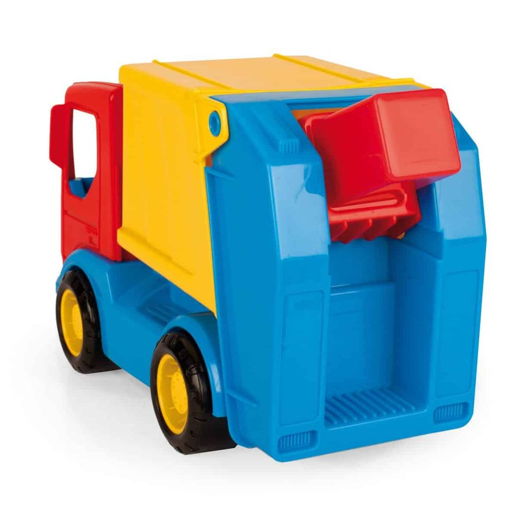 Wader 35311 Tech Truck – Camion Della Spazzatura Per Bambini Dai 12 Mesi, 26 Cm, Con Contenitore Mobile, Giocattolo Colorato E Sicuro, Multicolore