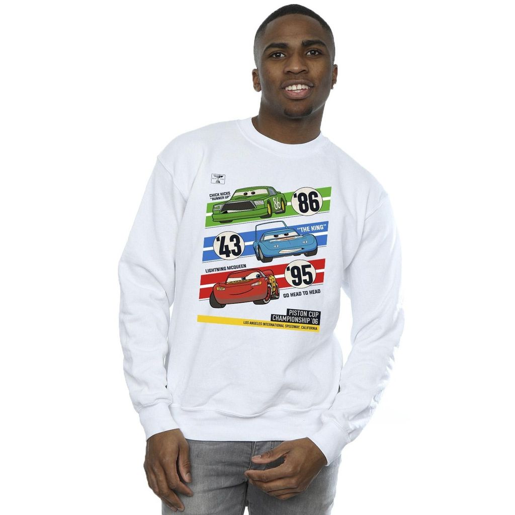 Disney - "Cars Piston Cup Champions" Sweatshirt für Herren BI15830 (S) (Weiß)