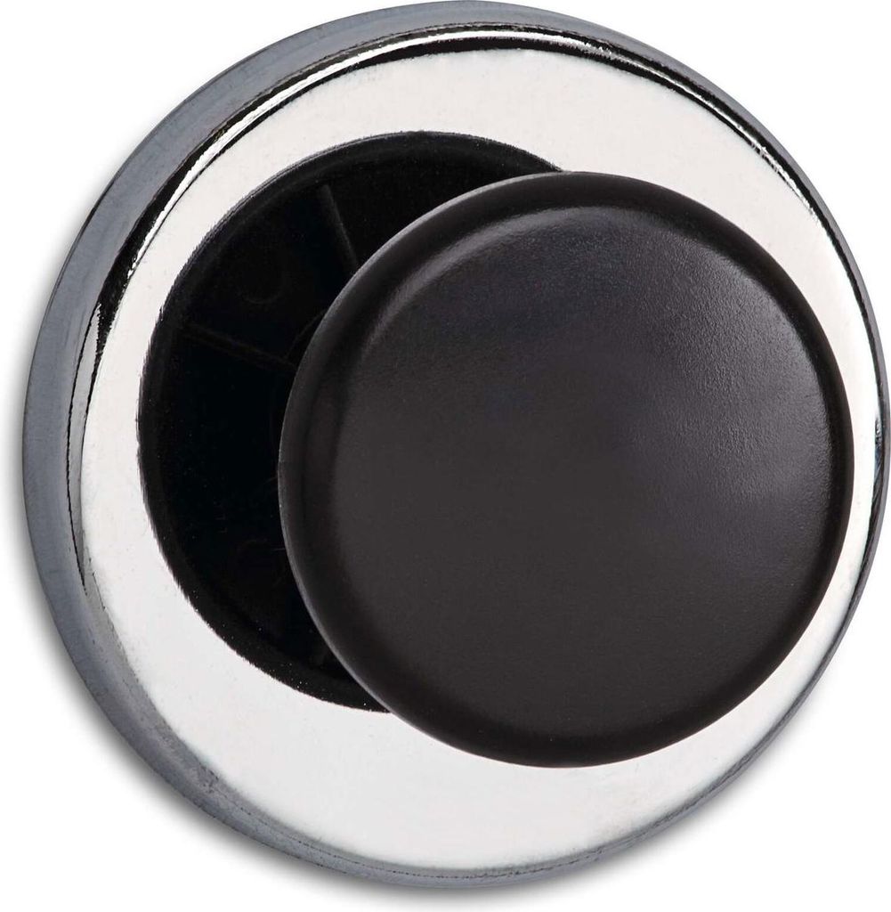 MAUL Magnet rund 1 Stück 12 kg Stahl Metall Ferrit mit haken Ø 6.7 x 3.5 cm silber