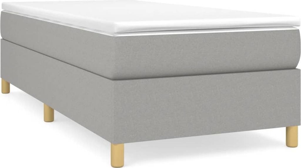 Boxspringbett mit Matratze Hellgrau 90x190 cm Stoff