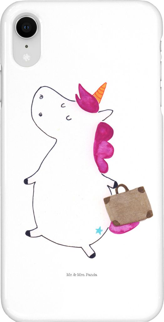 Mr. & Mrs. Panda Iphone XR Handyhülle Einhorn Koffer - Weiß - Geschenk, Premium Kunststoff, Handy Case, Erwachsen, Spaß, Abenteuer, Unicorn, Ein...