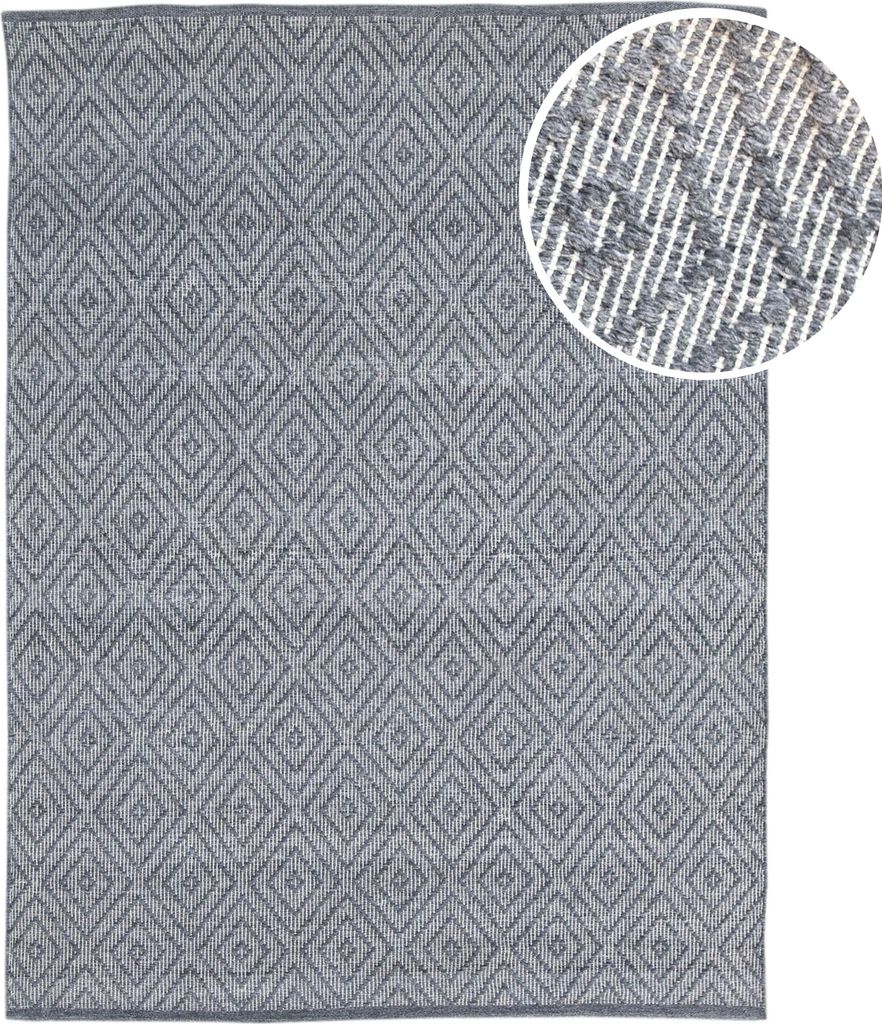 AXI Bali Outdoor-Teppich, Grau, Rechteckig | Gartenteppich für kleine Sitzbereiche / Bistro-Set | Außenteppich für Garten / Balkon / Terrasse