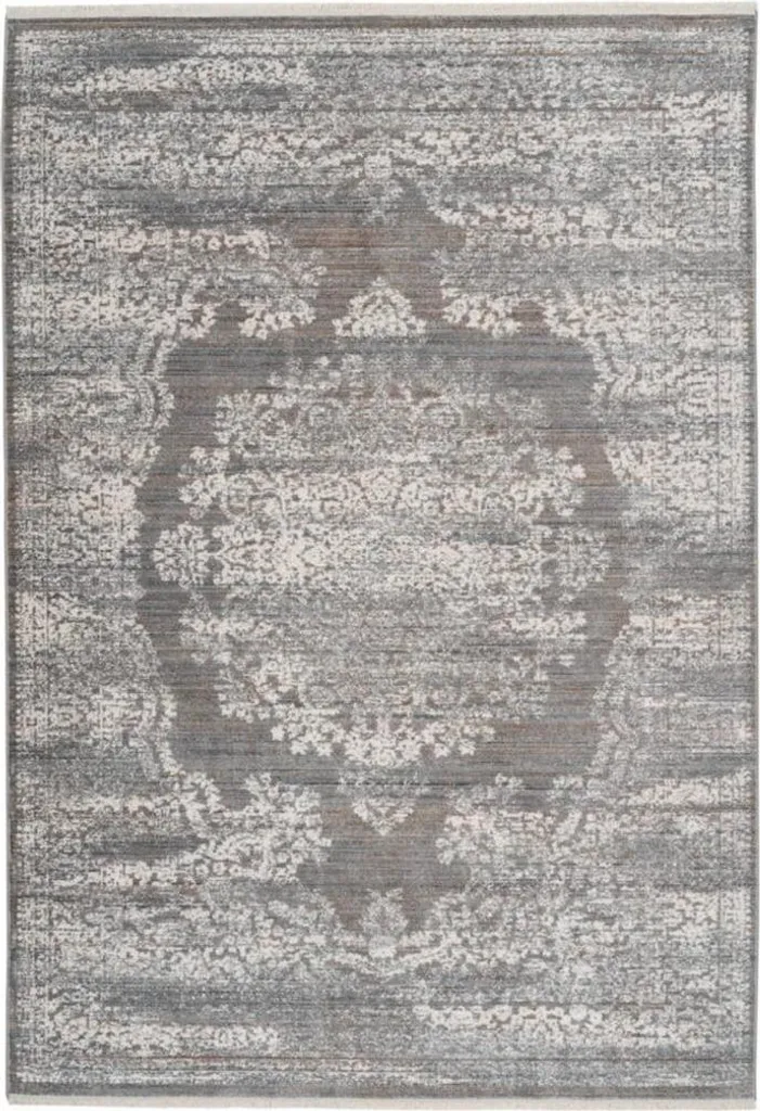 Tapis de chambre MEDALLIA motif oriental bleu et or luxe 160x230cm