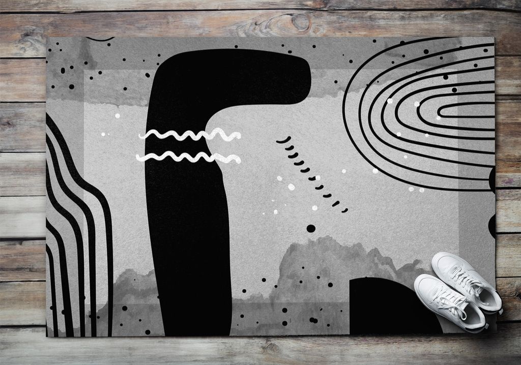Fußmatte Aussen - Schuhmatte Haustür- Schmutzfangmatte Türvorleger - Outdoor Teppich Schmutzfänger - 150x100 cm - Geometrische Motive