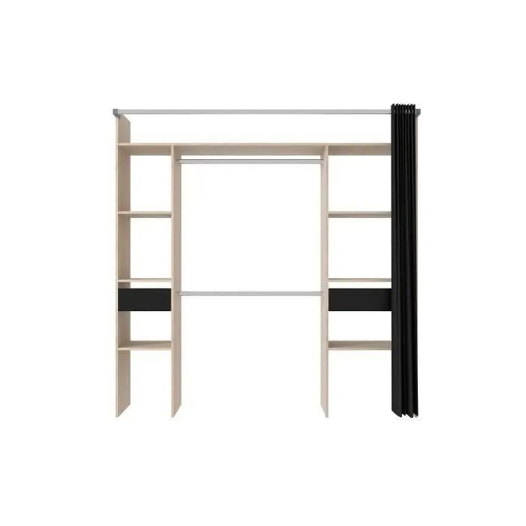 Armoire Dressing Extensible avec Rideau et Double Colonne de Rangement - 2