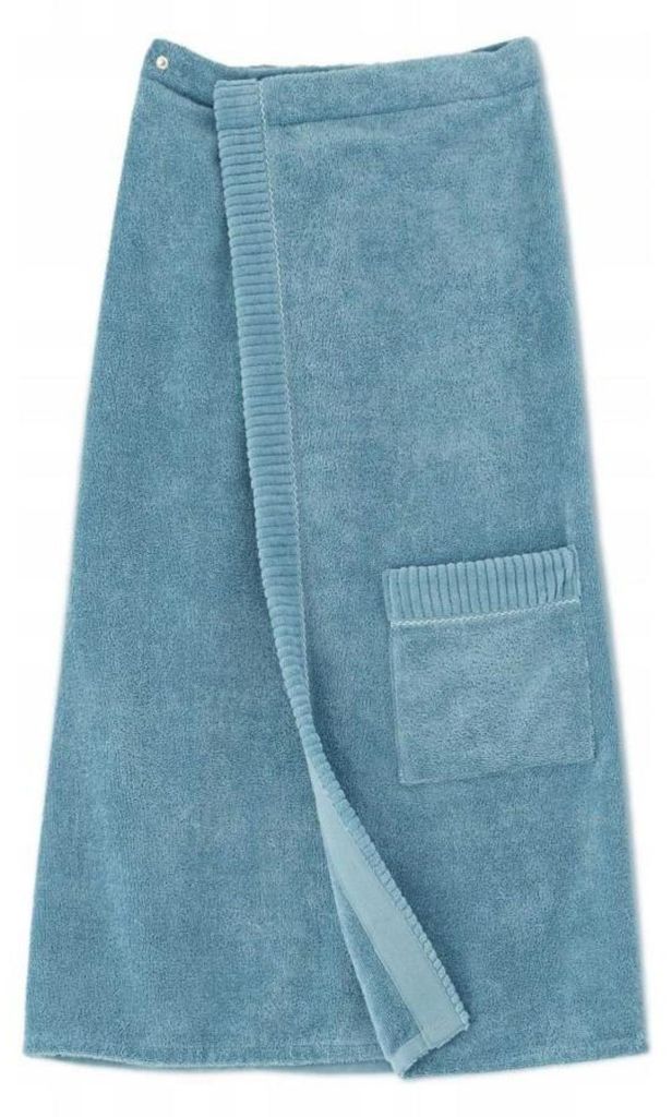 Sauna-pareo - praktischer Verschluss - für Damen - aus ägyptischer Baumwolle - blau