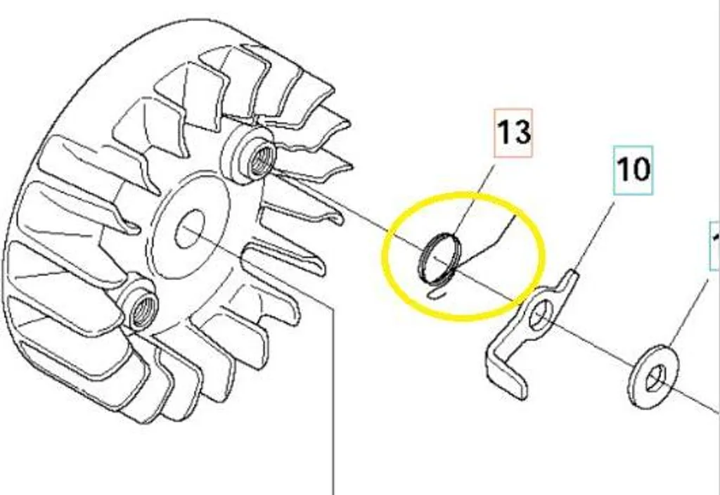 Husqvarna 545F molla di raccolta della falce 503812902
