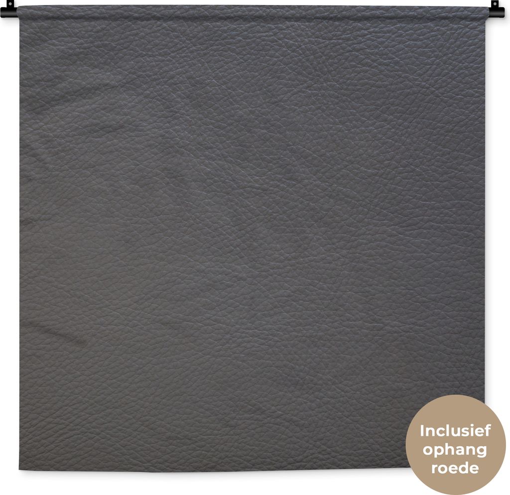MuchoWow Wandteppich Wandbehang Leder - Strukturiert - Leder-Optik - Grau 90x90 cm Tapisserie Dekoration Wandtuch - Wandaufhänger