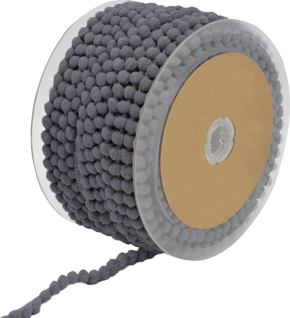Bommelborte Mini 25m x 11mm uni Bommelgröße 6mm Pomponband Pomponborte 22 Farben