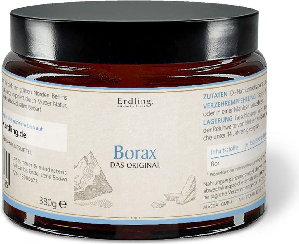 Borax - 99,9% Reinheit (Natriumtetraborat) - Tiegel 380g Produktbild 
