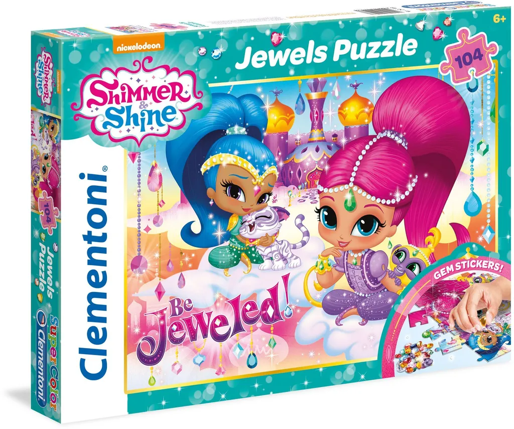 Puzzle Enfant Créatif 104 pièces Clementoni avec Bijoux et Effet Lumineux
