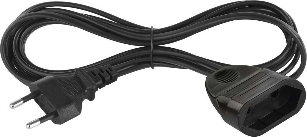 EMOS Verlängerungskabel 3m, mit Euro-Stecker & Buchse, 250 V, 2,5 A, 575 W, PVC, 0,75 mm2, erhöhter Berührungsschutz, für Innen, schwarz, PC01303
