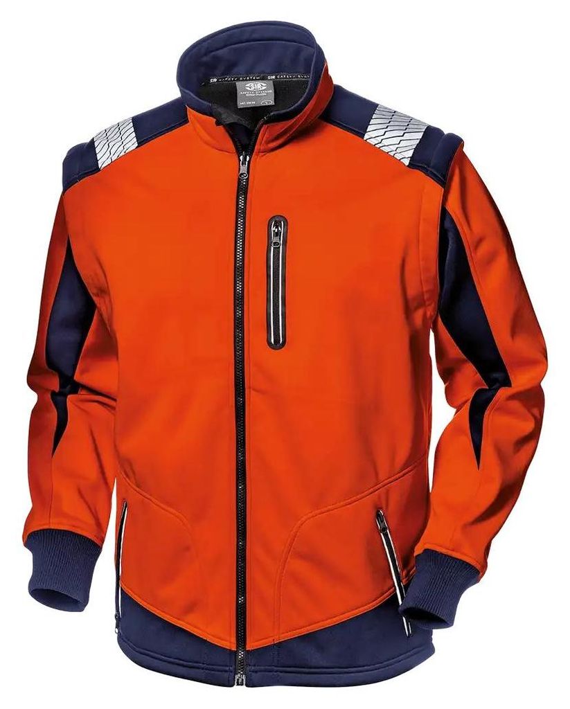 Sir Safety STARFLEX Softshell-Arbeitsjacke Herren winddicht mit Fleecefutter, XXL, HI-SICHTBAR ORANGE/BLAU
