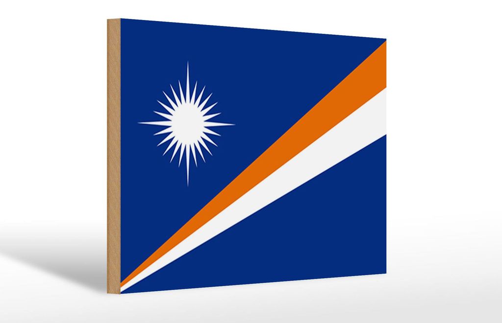 Holzschild Flagge Marshallinseln 30x20cm Marshall Islands