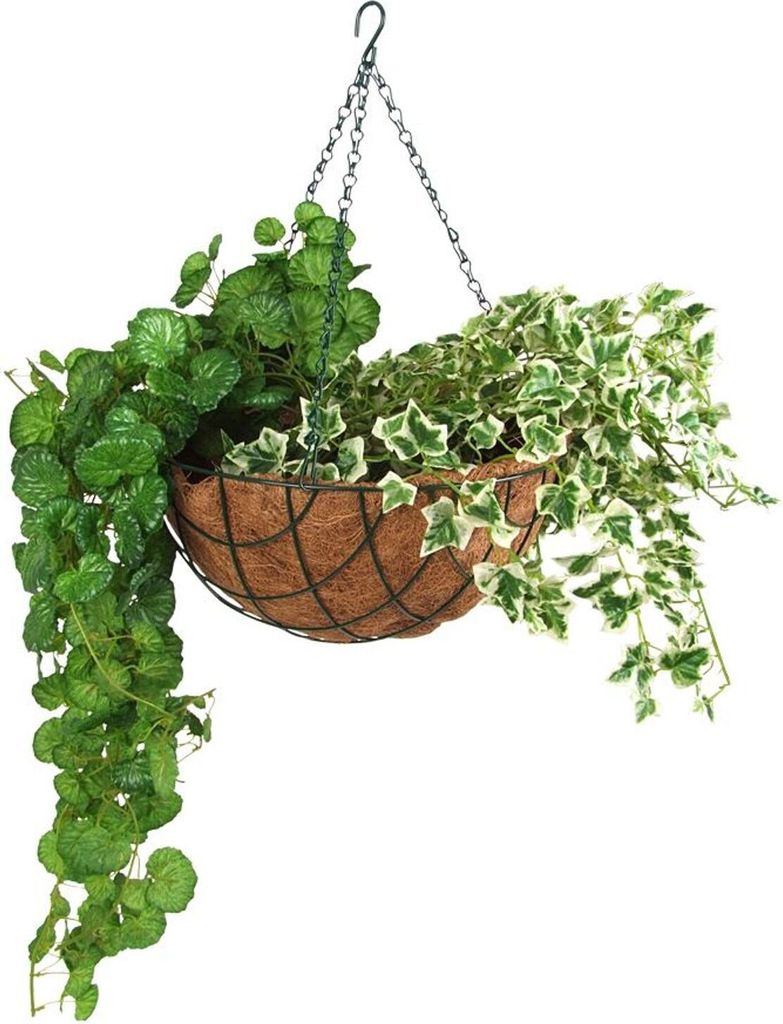 Blumenampel 35cm mit Kokosfaser Pflanzeinlage Hängeampel Hängeschale Pflanztopf
