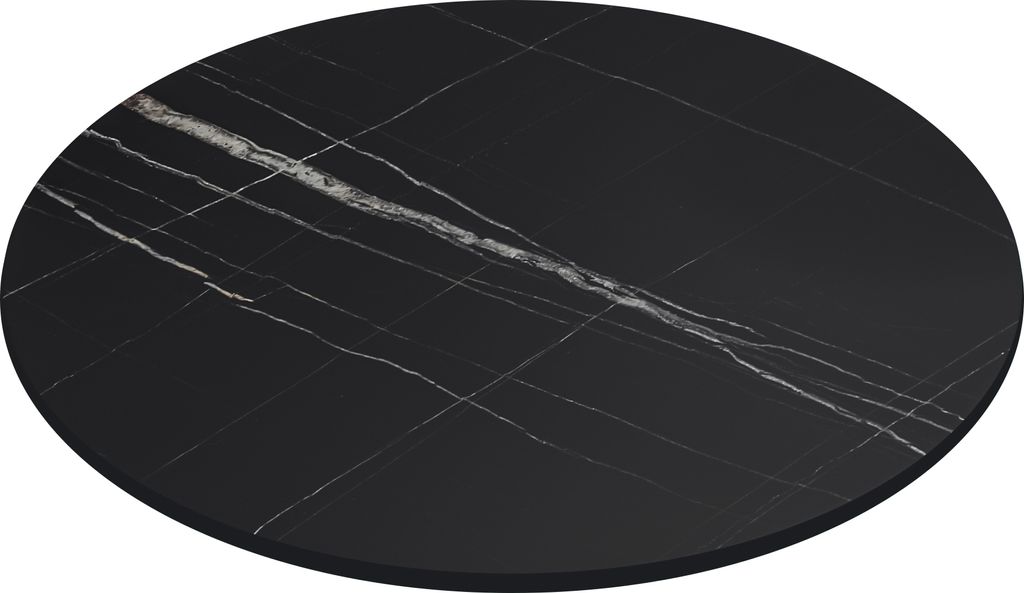 COMPACT | Gastro HPL Tischplatte | Ø 70 cm | Schwarz-Marmor Produktbild