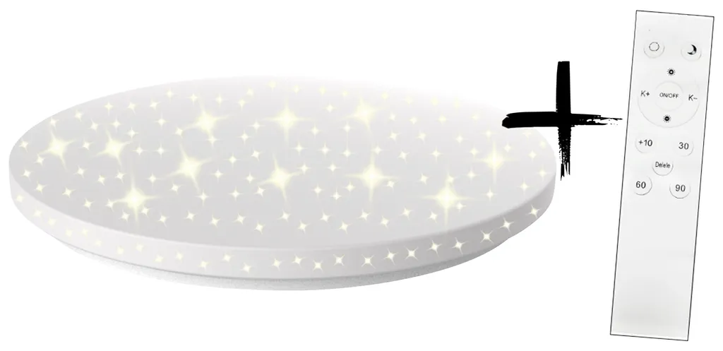 Luminaire LED 18W CCT avec Télécommande et Effet Ciel Étoilé Promina-S