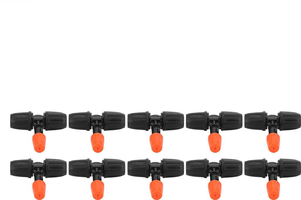 10-teiliges Garten-T-Stück mit verstellbarer Sprühdüse für 8/12-Röhren-Bewässerungszubehör