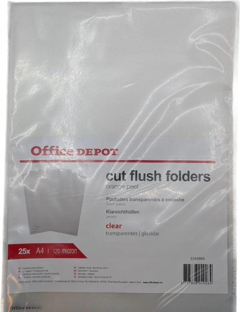 Office Depot 25 kieszeni narożnych 120 micron bezbarwny A4