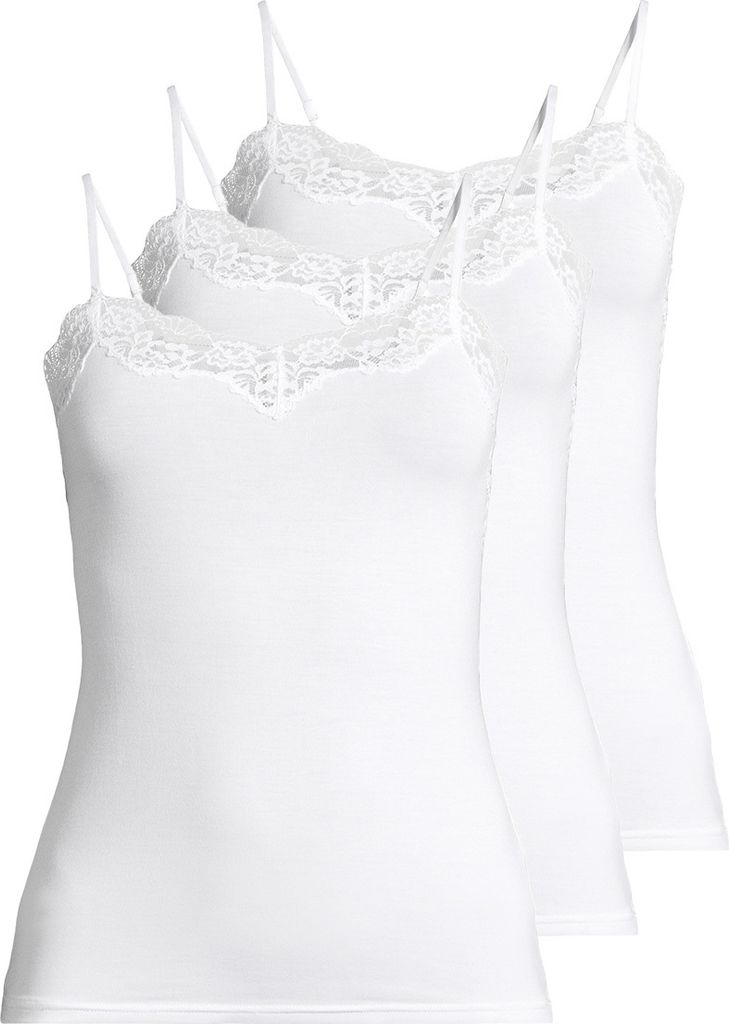 Nina von C. 3er Pack Romance Spaghetti Top Details aus floraler Spitze, Weiches, anschmiegsames Material, Romantischer Look