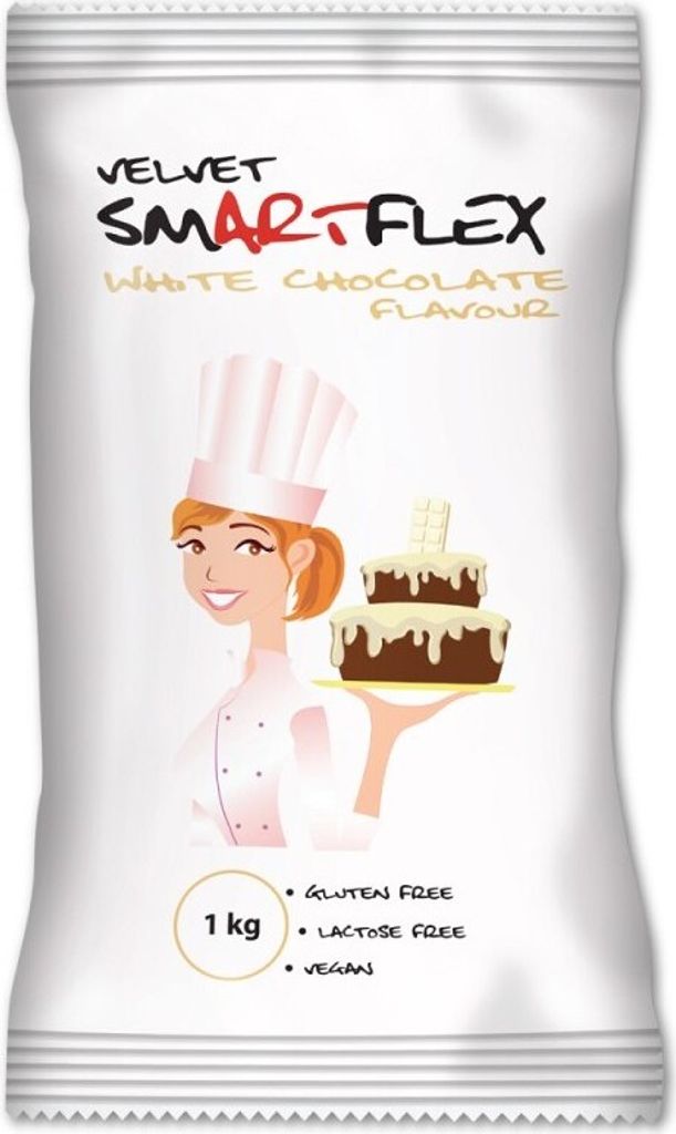 Smartflex Fondant Weißer Samt Weiße Schokolade 1kg Produktbild 