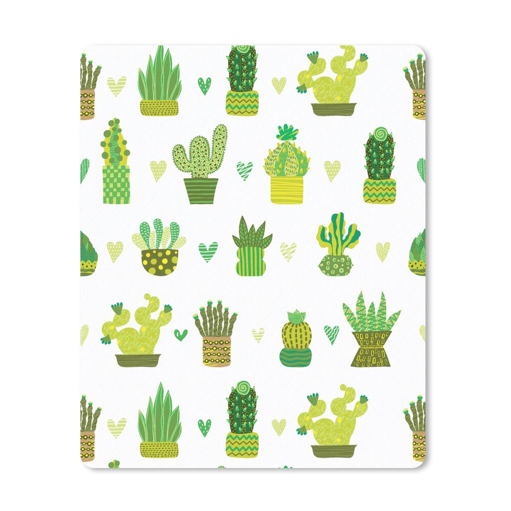 MuchoWow Mauspad Mousepad Sukkulenten - Muster - Kaktus 30x40 cm - Mousepads - Maus Mat - Pad - Mausunterlage - Mausmatten