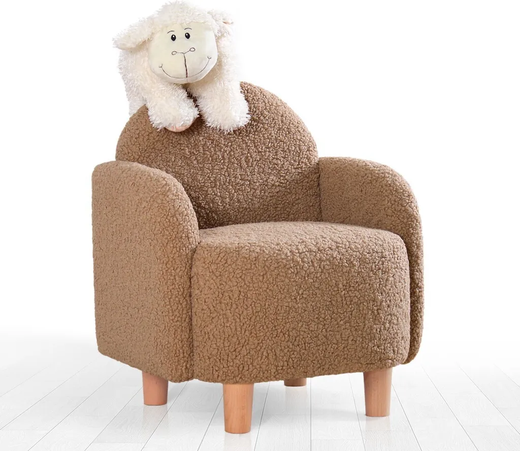 Pouf tabouret pour enfant Moylo café marron assise confortable 51 cm