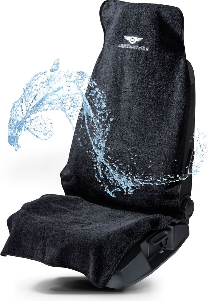 WALSER Premium Auto Sitzauflage Vordersitz aus Frottee, Sitzaufleger Multicover, Sitzschoner Auto, Universal Auto-Sitzauflage, waschbarer Autositz-...