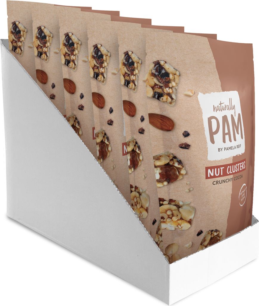 Naturally Pam by Pamela Reif | Nut Cluster | Nuss Snack | 6 x 90g | Crunchy Cocoa