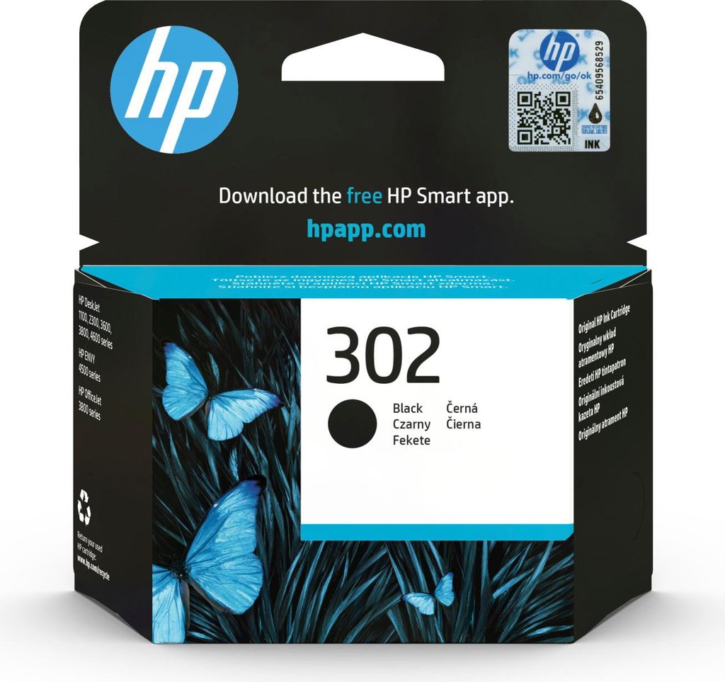 HP 302 Black Original Ink Cartridge Cartuccia d'Inchiostro Immagine del prodotto 