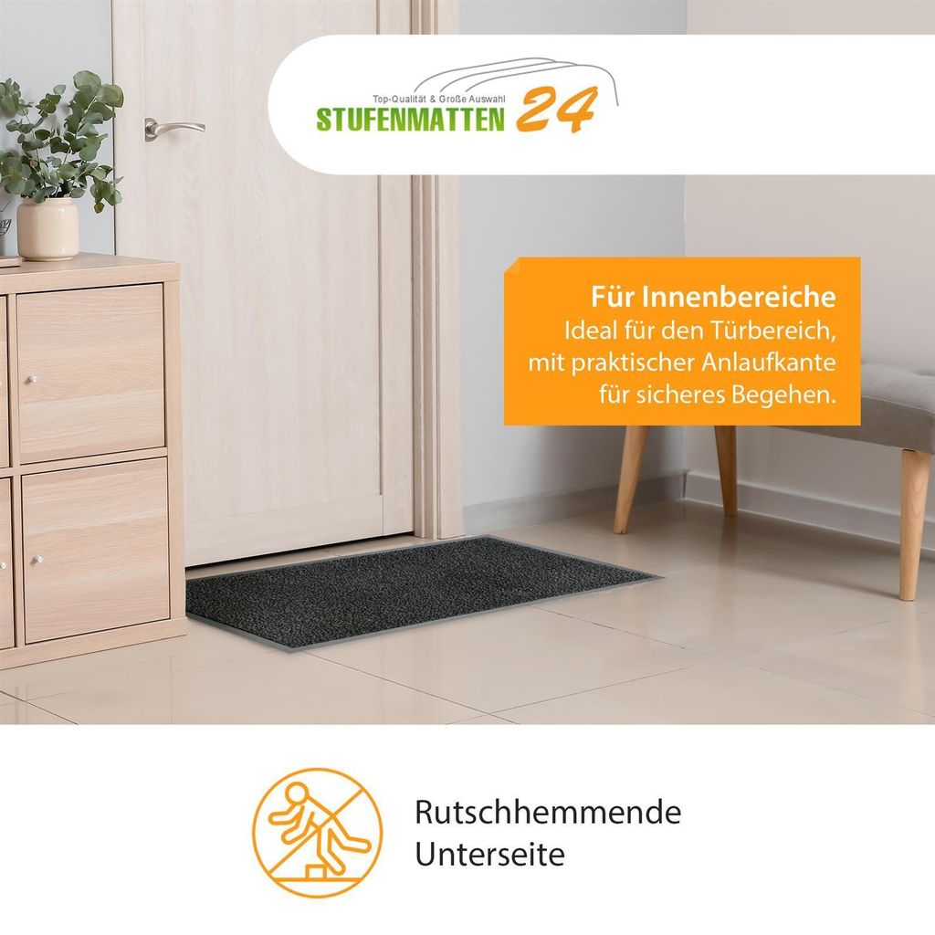 Schmutzfangmatte - Sauberlaufmatte grau-schwarz meliert 120 Produktbild 4