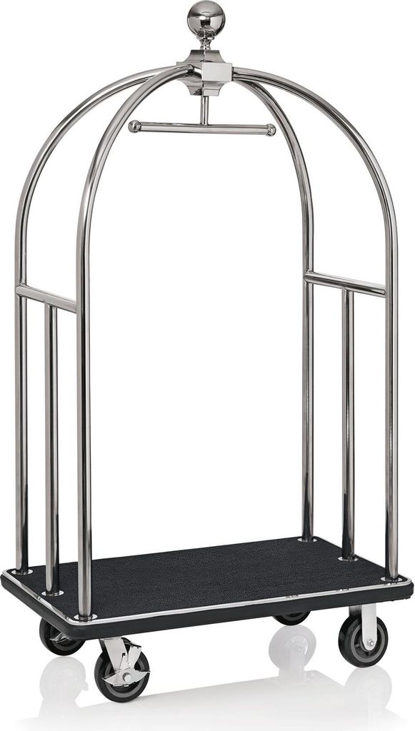 Carrello portabagagli, 112 x 61 x 186 cm, argento/nero Immagine del prodotto 