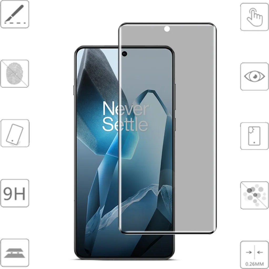 OnePlus 13 Vetro Temperato Privacy 4D H9 - Protezione Curva Totale
