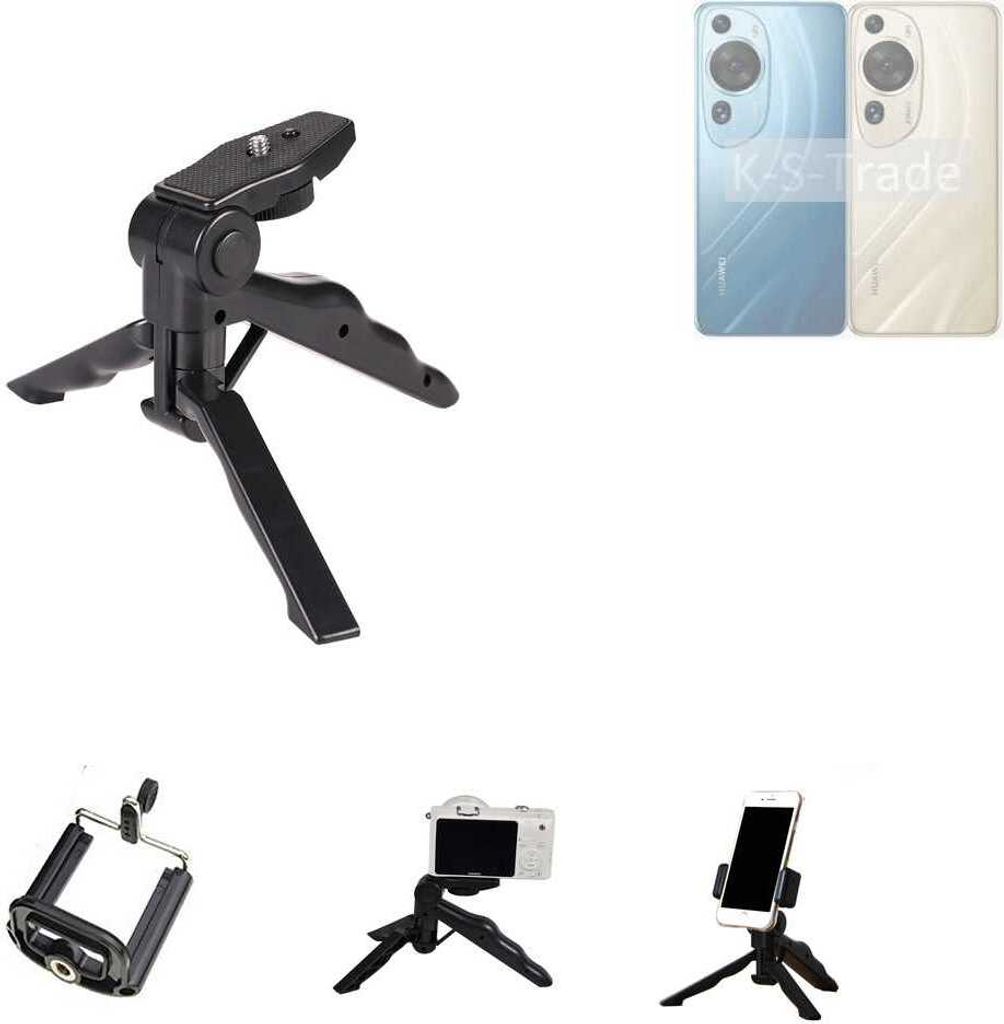 K-S-Trade Stativ Tisch-Ständer Dreibein Handy-Stativ Ständer kompatibel mit Huawei P60 Pro Mini-Stativ Smartphone Tripod Handy-Stativ aus Plastik