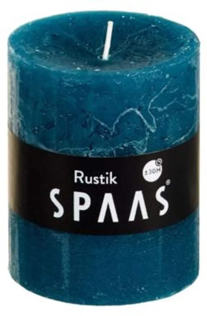 Bougie Cylindrique Turquoise Décorative Spaas pour Intérieur 30h