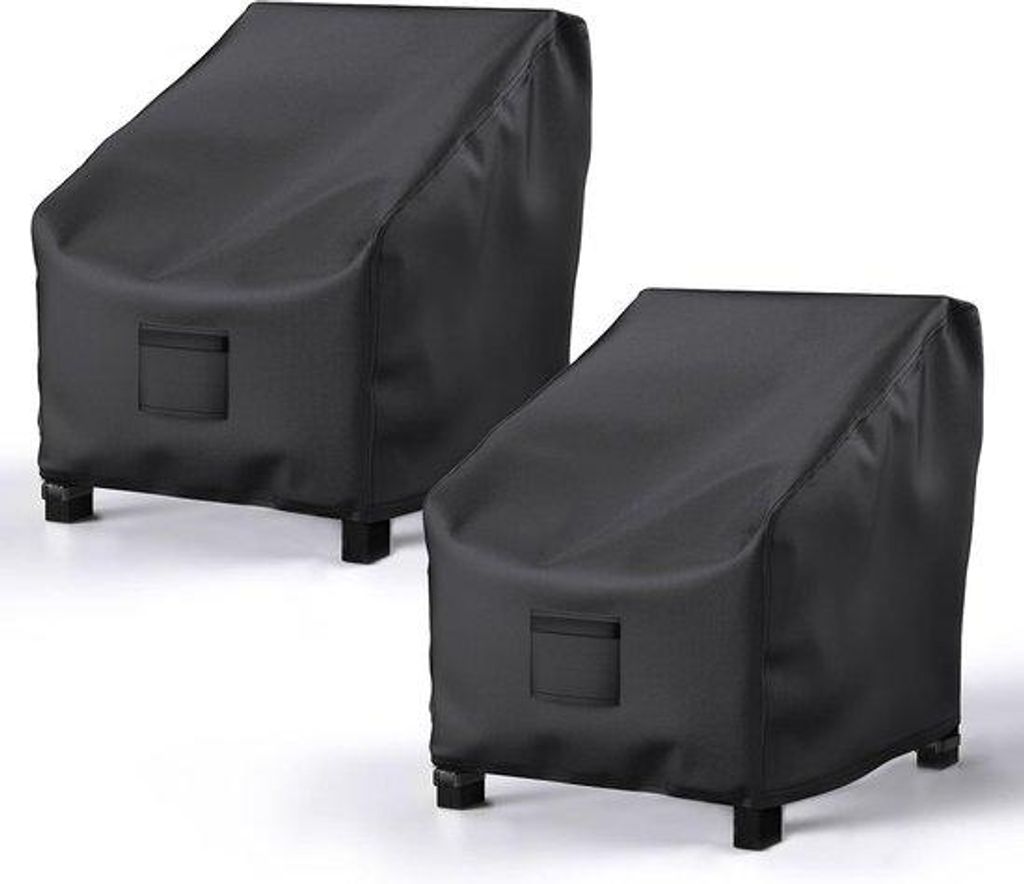 2 Stück Wasserfeste Außensofaüberwürfe – 210D Heavy Duty Oxford Stoff – Große Schutzabdeckung für Lounge & Tiefe Gartensofas – Schwarz ...